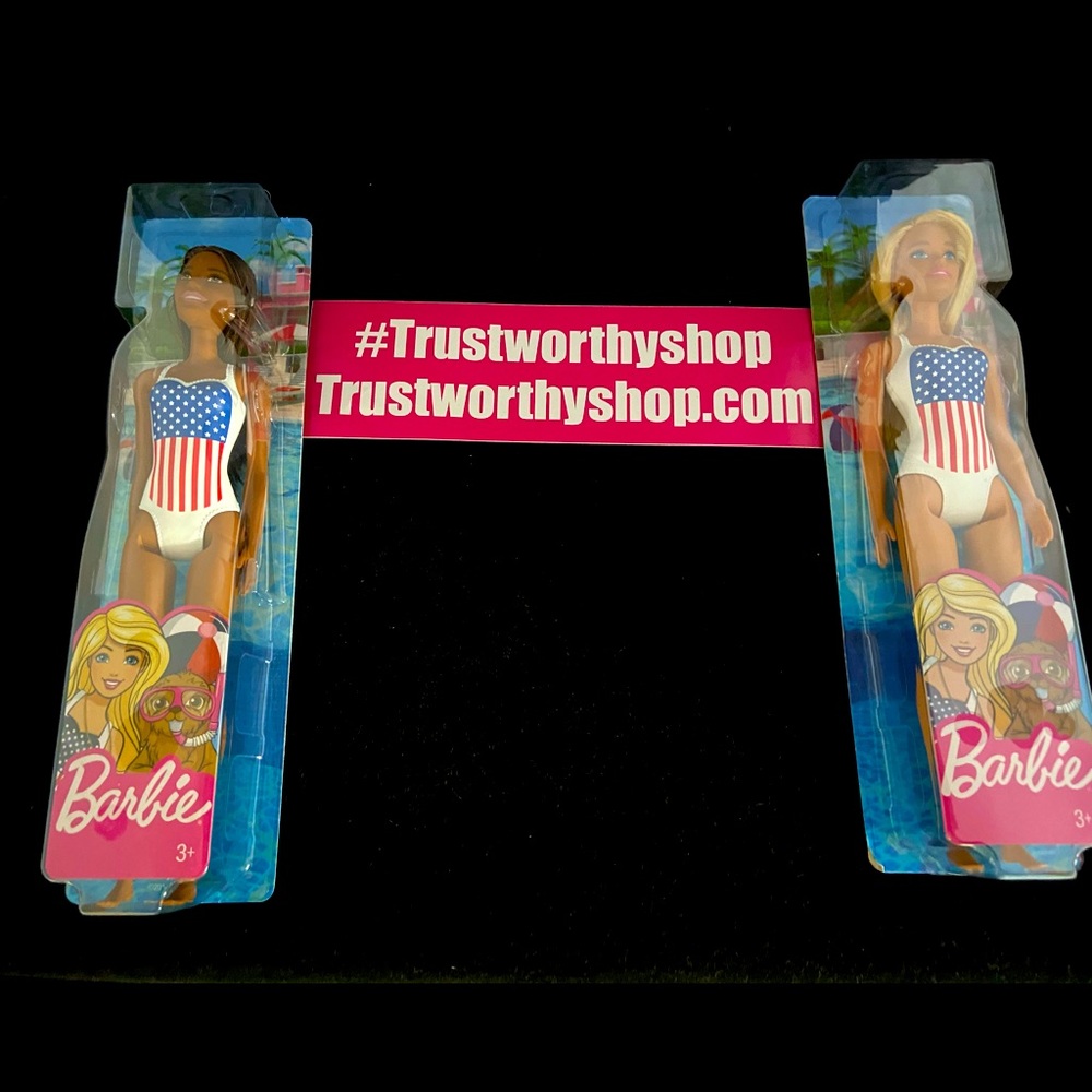 Two USA 🇺🇸 Swimsuit Barbie Dolls NWT!